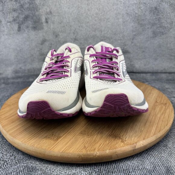 Brooks Ghost 12 Running Shoes Womens Size 10 White Gray Purple Cushion - Picture 2 of 11